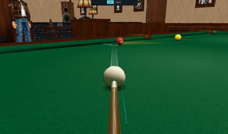 Lining up a shot at the pool table